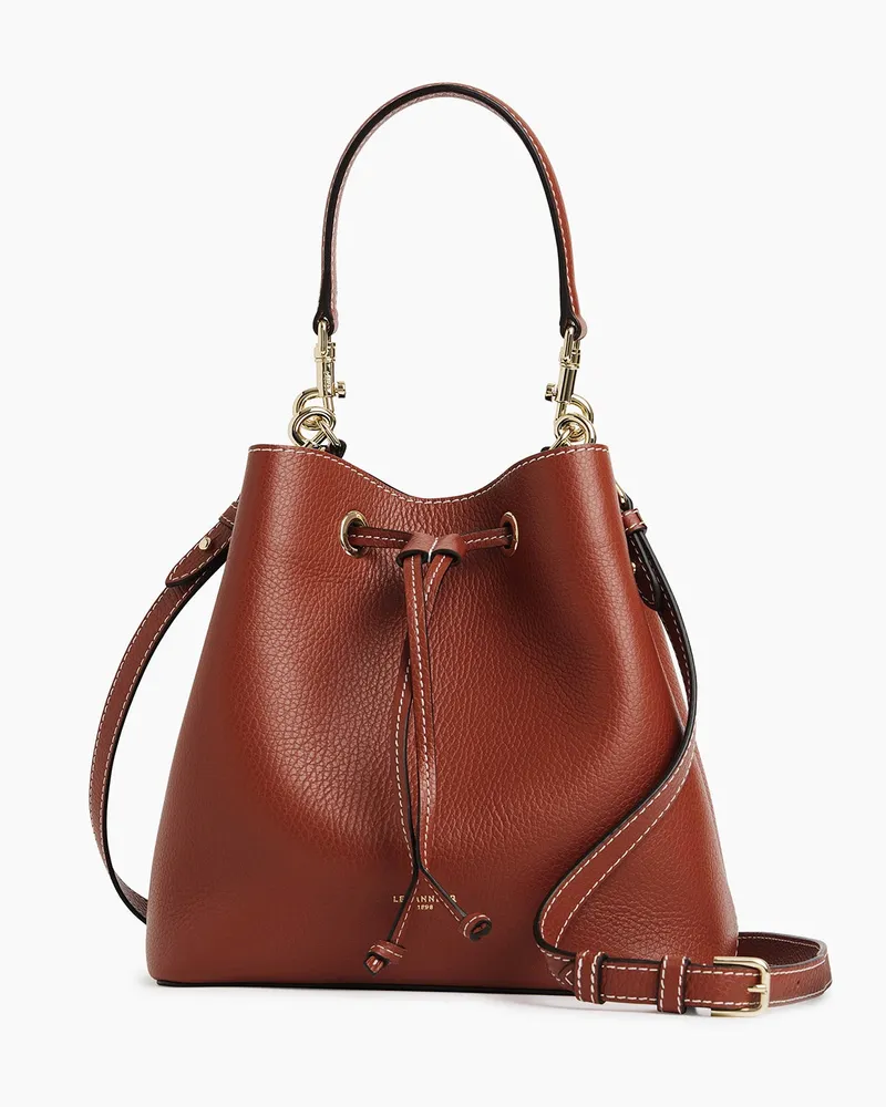 Le Tanneur Bucket Bag Louise aus genarbtem Leder Brown