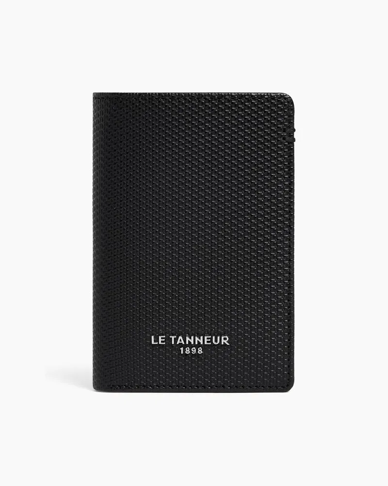 Le Tanneur Kleines Kartenetui Lucien aus Leder mit T-Signatur Schwarz