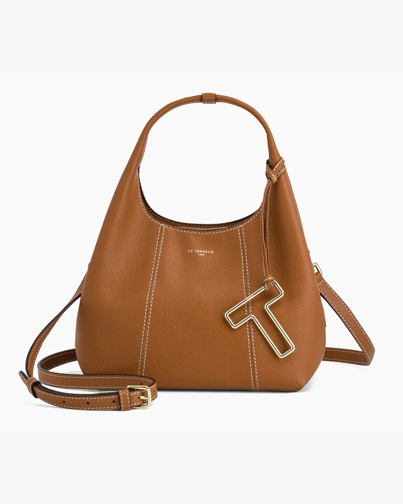 Le Tanneur Kleine Handtasche Juliette aus genarbtem Leder Brown