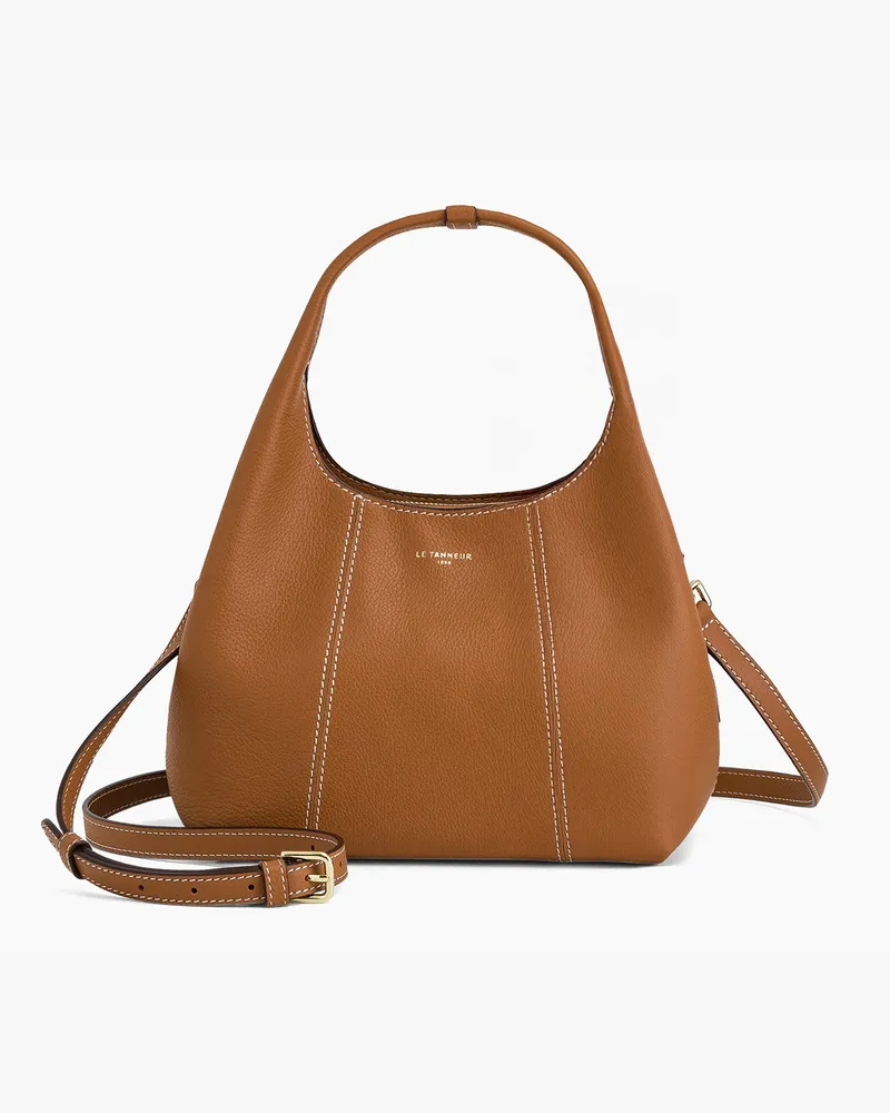 Le Tanneur Kleine Handtasche Juliette aus genarbtem Leder Brown