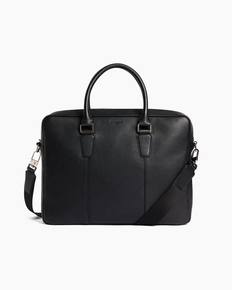 Le Tanneur Aktentasche Marceau 17-Zoll aus genarbtem Leder Black