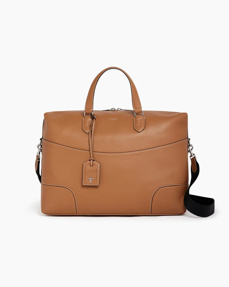 Le Tanneur 24-Stunden- Reisetasche Romy aus genarbtem Leder Brown