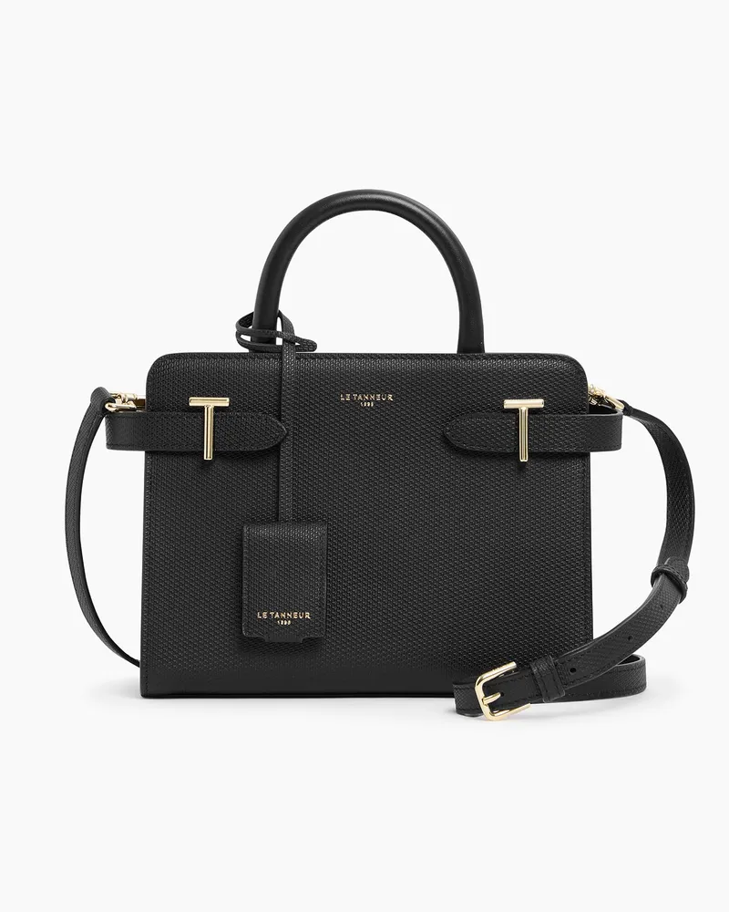 Le Tanneur Kleine Handtasche Emilie aus T-Signaturleder mit Trageriemen Black