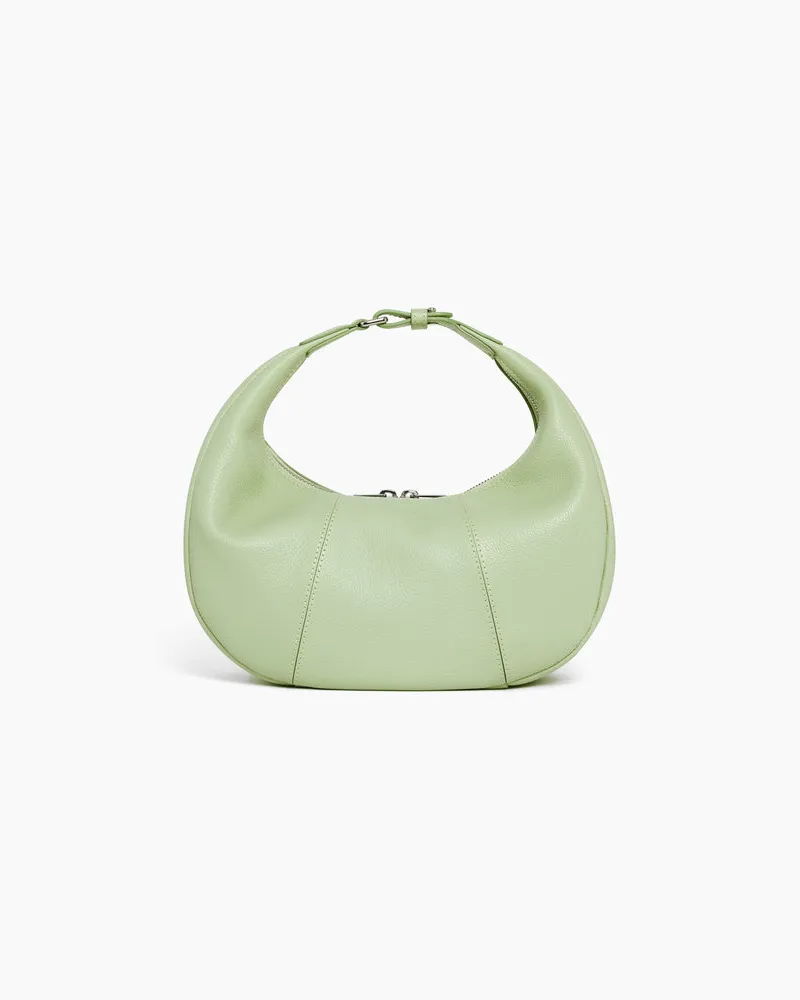 Le Tanneur Kleine Hobo-Tasche Juliette aus genarbtem Leder Green