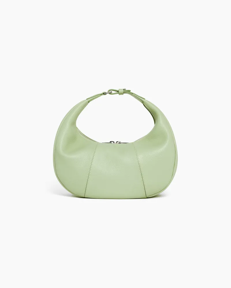 Le Tanneur Kleine Hobo-Tasche Juliette aus genarbtem Leder Green