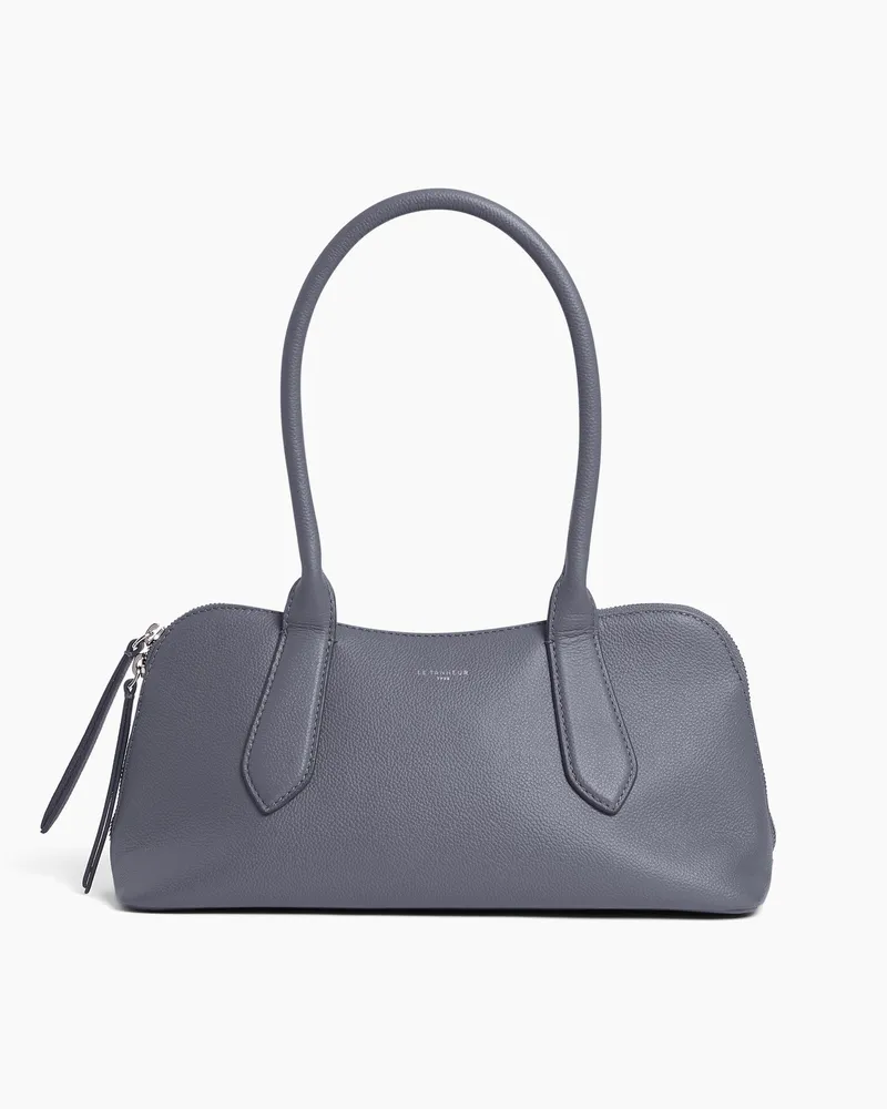 Le Tanneur Bowlingtasche Apolline aus genarbtem Leder Stahlblau