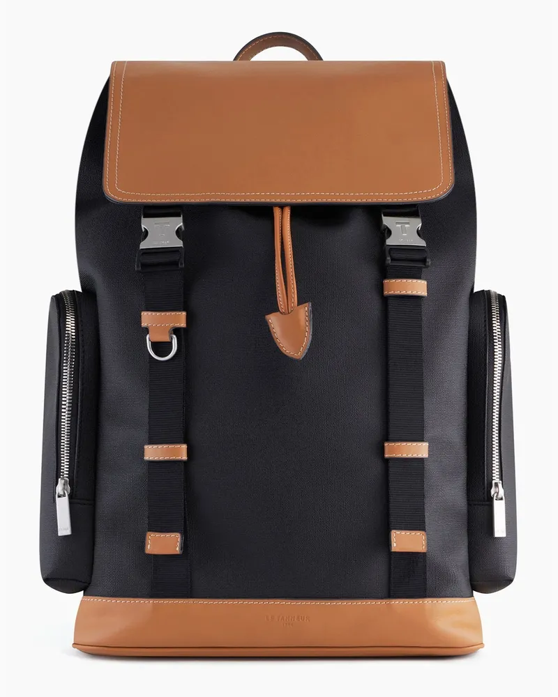 Le Tanneur Rucksack Maurice aus beschichtetem Canvas Black
