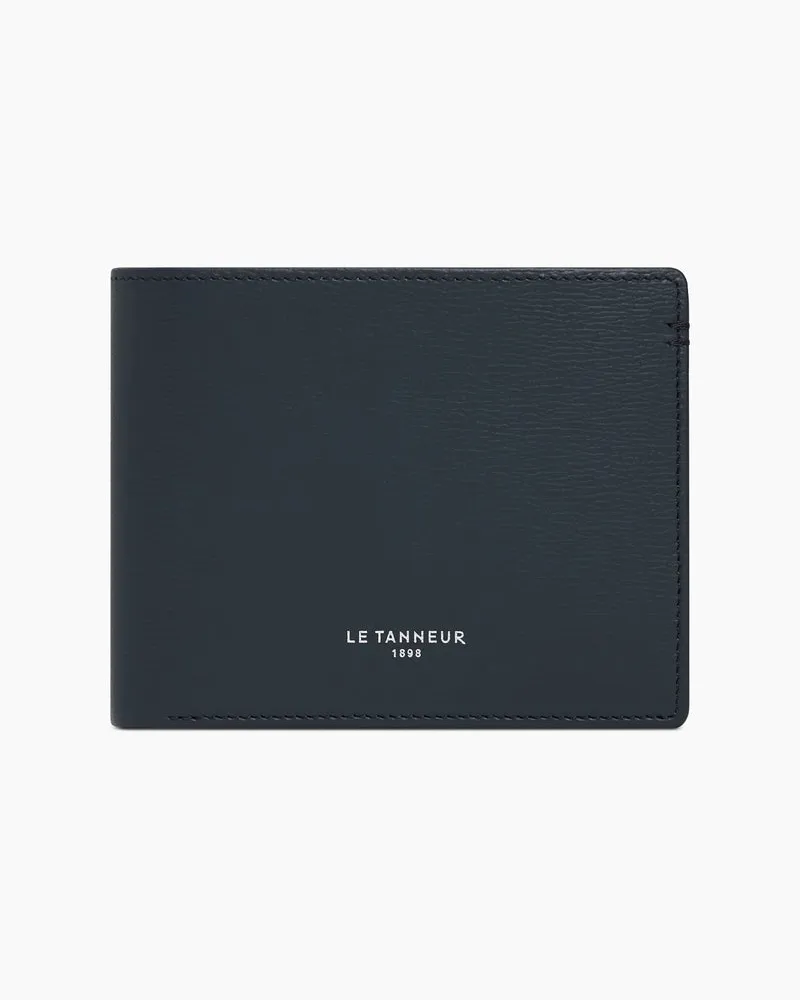Le Tanneur Bifold-Brieftasche im Querformat Lucien aus Korkleder Dämmerungsblau