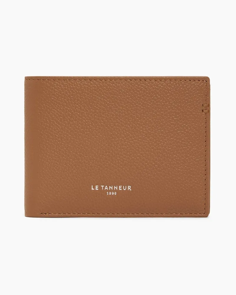 Le Tanneur Bifold-Brieftasche mit Klappe Lucien aus genarbtem Leder Tan