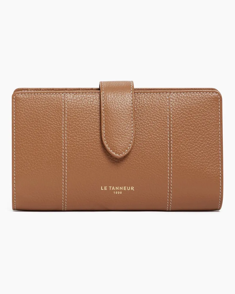 Le Tanneur Große Brieftasche Marguerite aus genarbtem Leder Tan