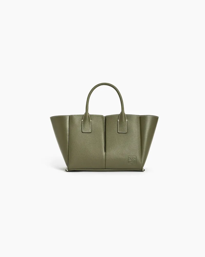 Le Tanneur Kleine Elena Handtasche aus genarbtem Leder Green
