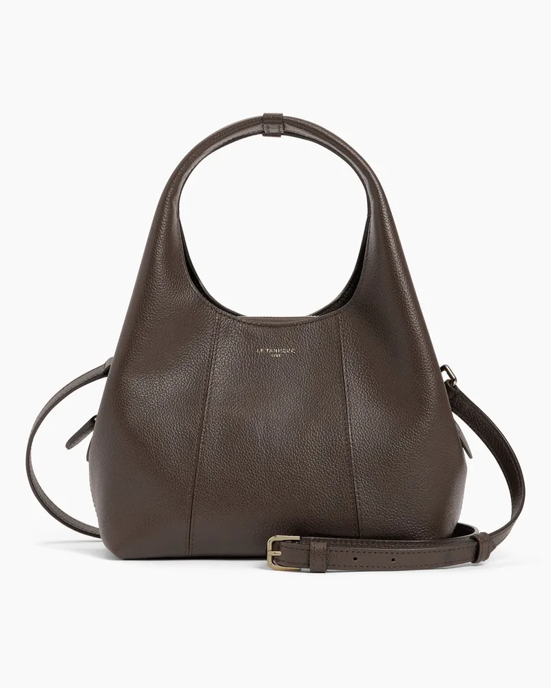 Le Tanneur Kleine Handtasche Juliette aus genarbtem Leder Braun
