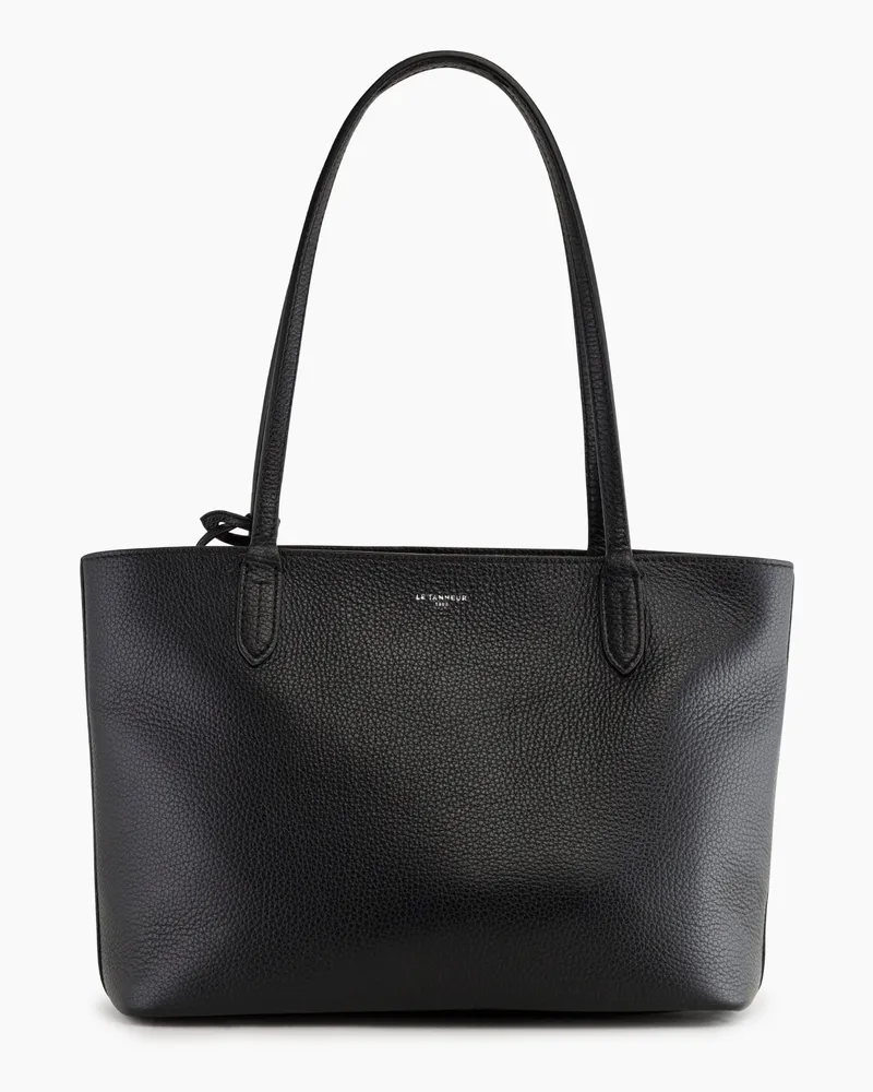 Le Tanneur Kleine Tragetasche Louise aus genarbtem Leder Black