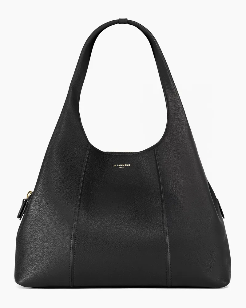 Le Tanneur Mittelgroße Schultertasche Modell Juliette aus genarbtem Leder Black