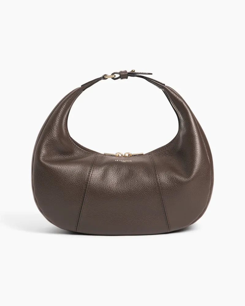 Le Tanneur Kleine Hobo-Tasche Juliette aus genarbtem Leder Braun
