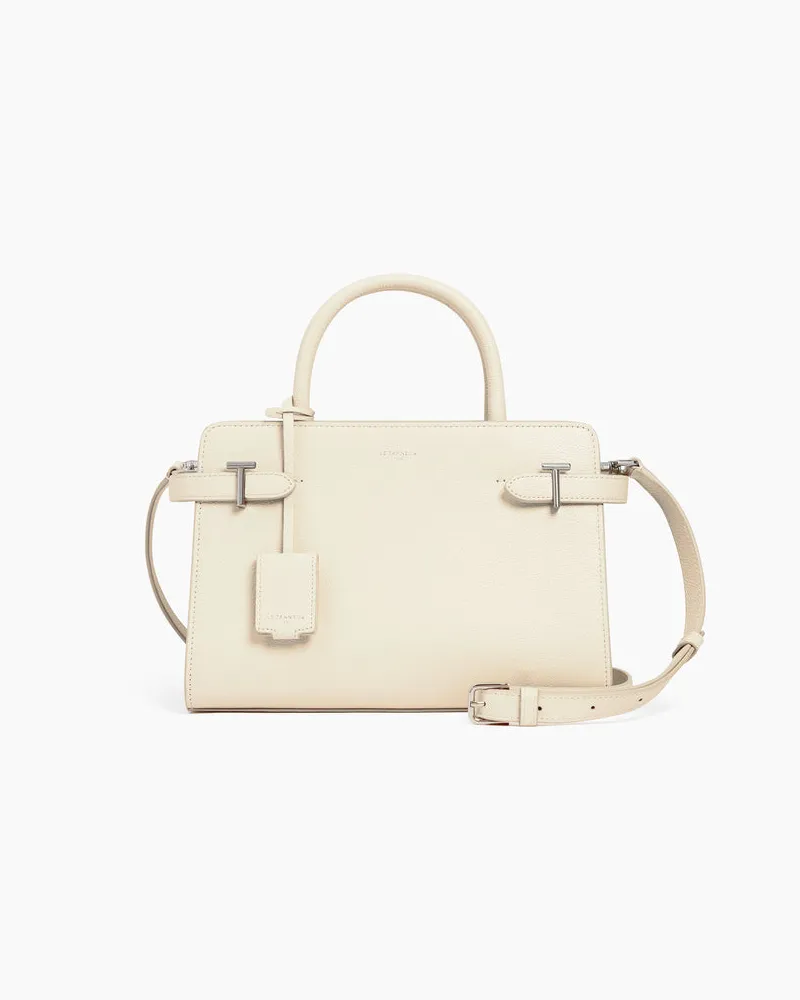 Le Tanneur Mittelgroße Handtasche Emilie aus genarbtem Leder White