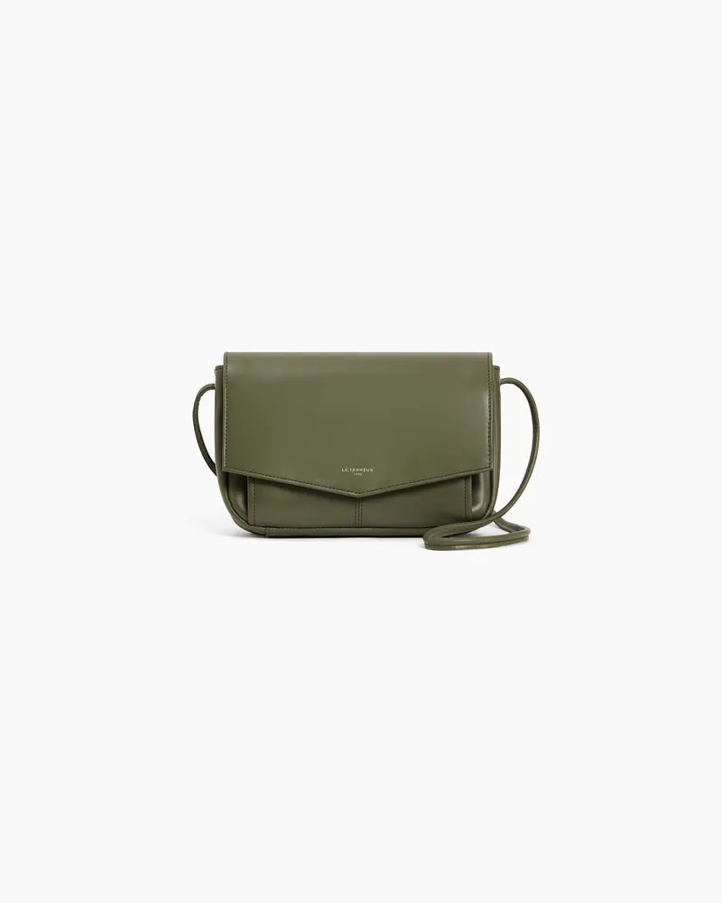 Le Tanneur Taschengeldbörse mit abnehmbarer Schultertasche Charlotte aus glattem Leder Green