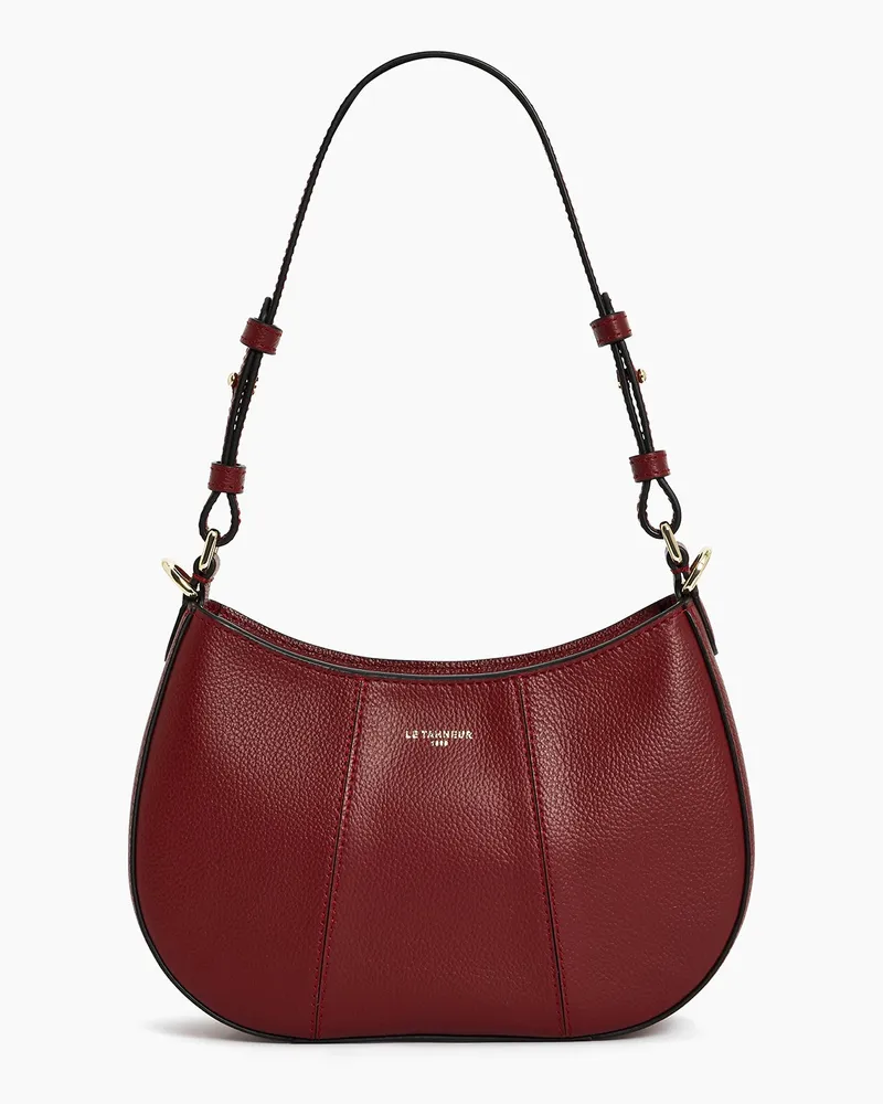 Le Tanneur Kleine Halbmondtasche Juliette aus genarbtem Leder Red