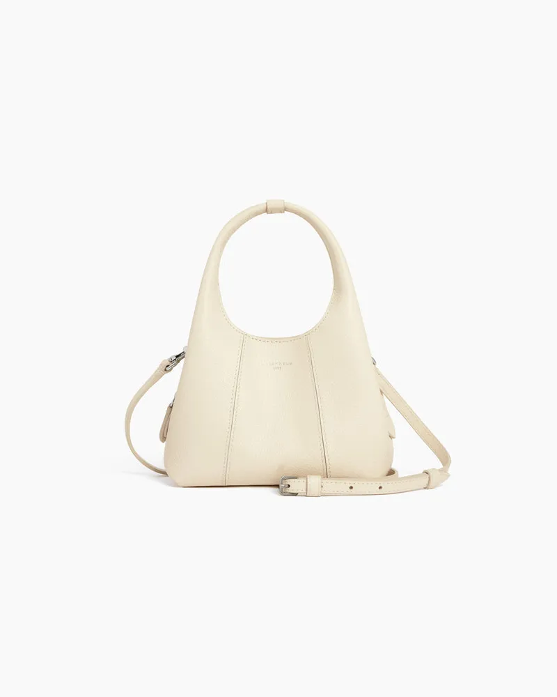 Le Tanneur Mini-Handtasche Juliette aus genarbtem Leder White