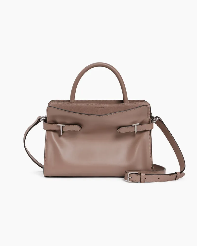 Le Tanneur Mittelgroße Handtasche Emie aus Glatt- und Nubukleder Gray