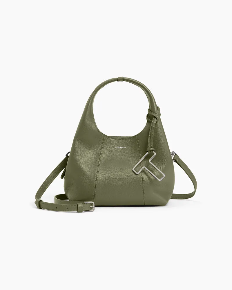 Le Tanneur Kleine Handtasche Juliette aus genarbtem Leder Green