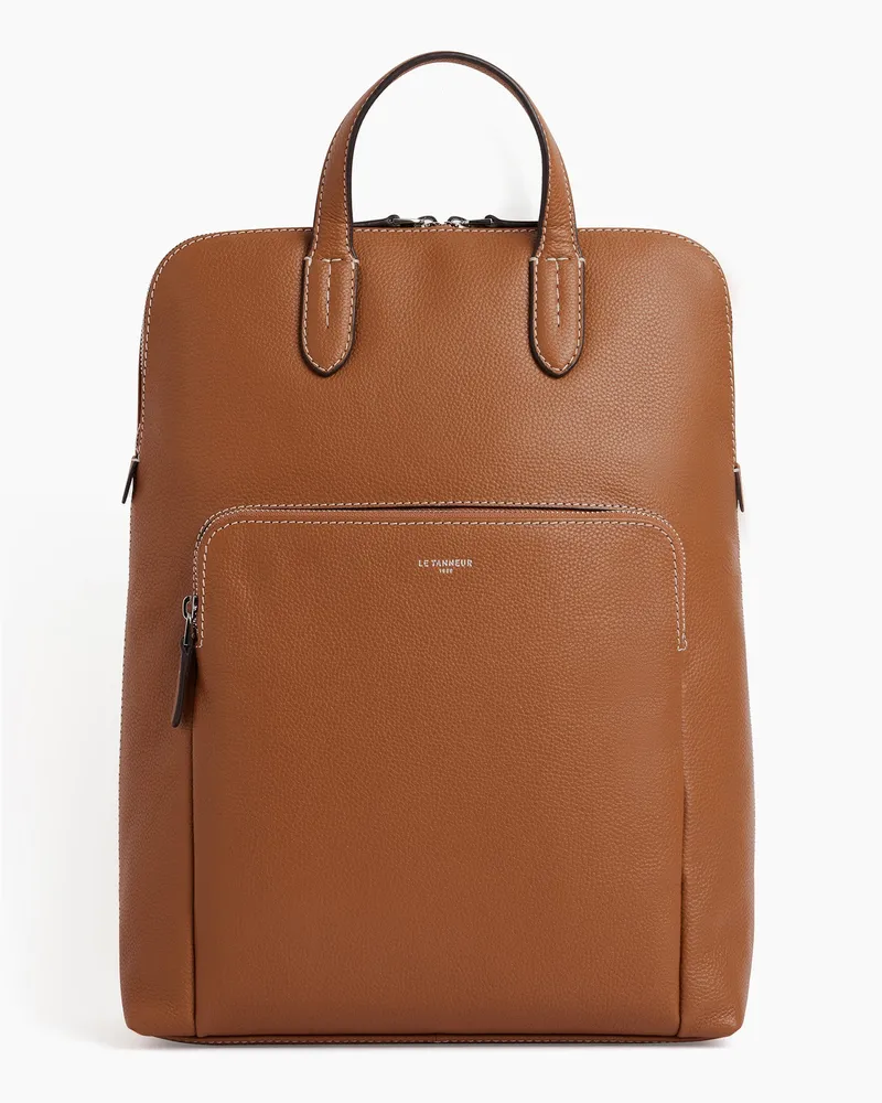 Le Tanneur Business Rucksack Sophie aus genarbtem Leder Brown