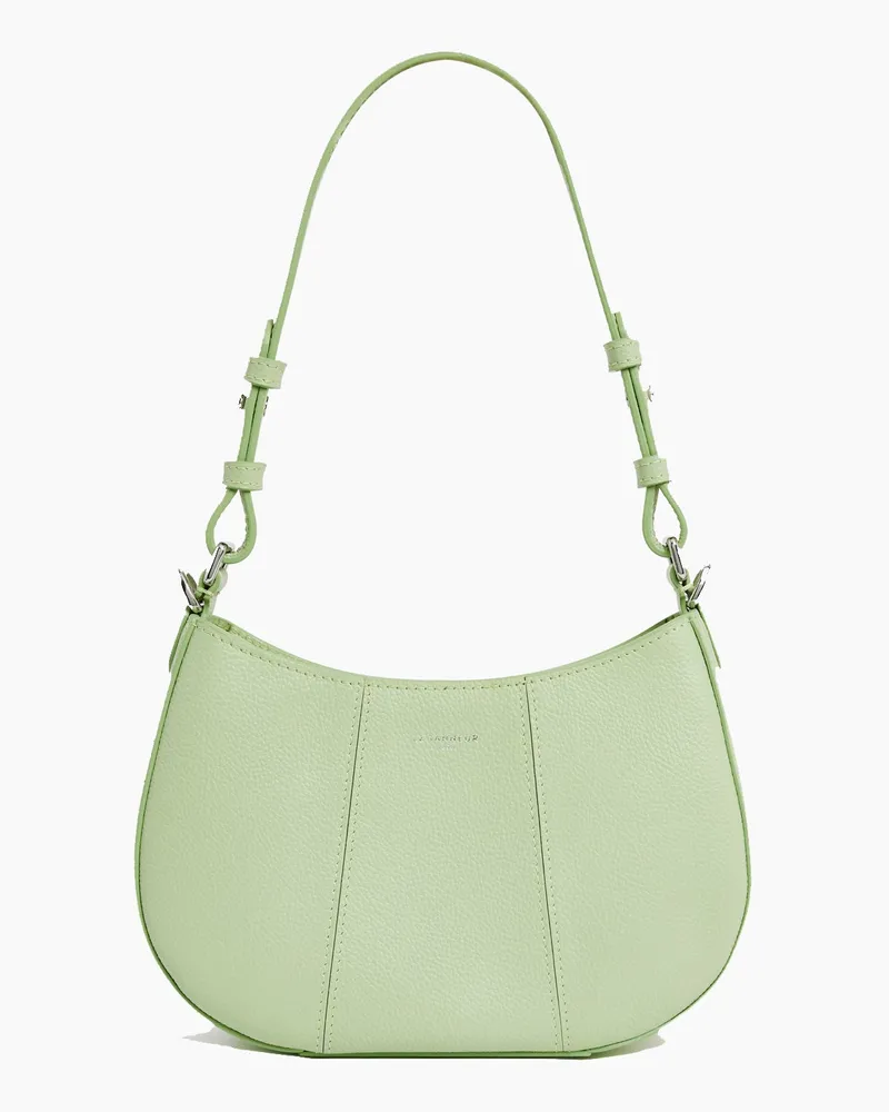 Le Tanneur Kleine Halbmondtasche Juliette aus genarbtem Leder Green
