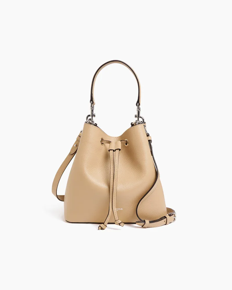 Le Tanneur Bucket Bag Louise aus genarbtem Leder Beige