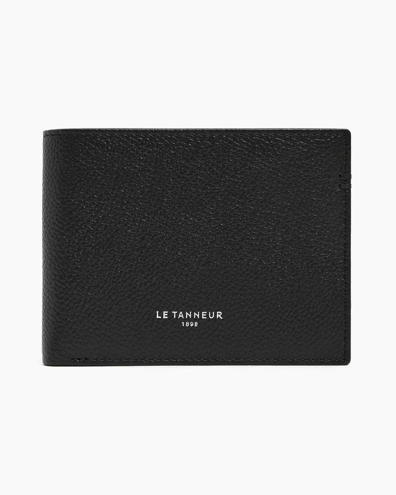 Le Tanneur Brieftasche im Querformat mit Reißverschluss Lucien aus genarbtem Leder Schwarz