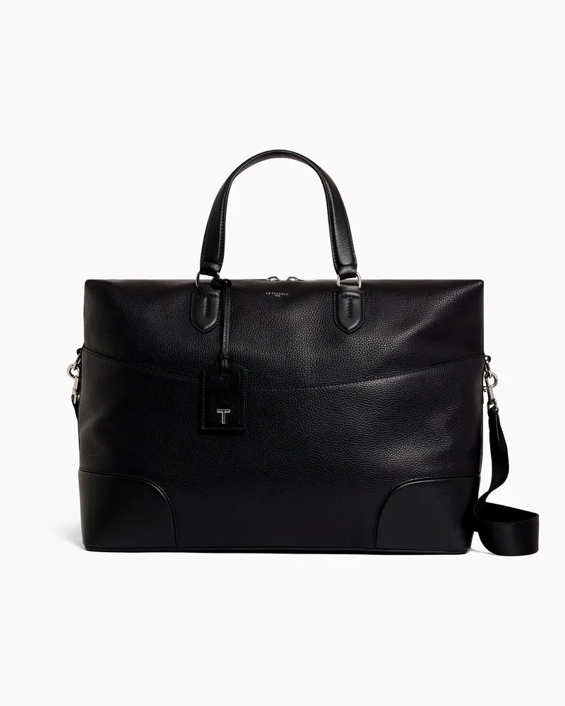 Le Tanneur 24-h-Reisetasche Romy aus genarbtem Glattleder Black