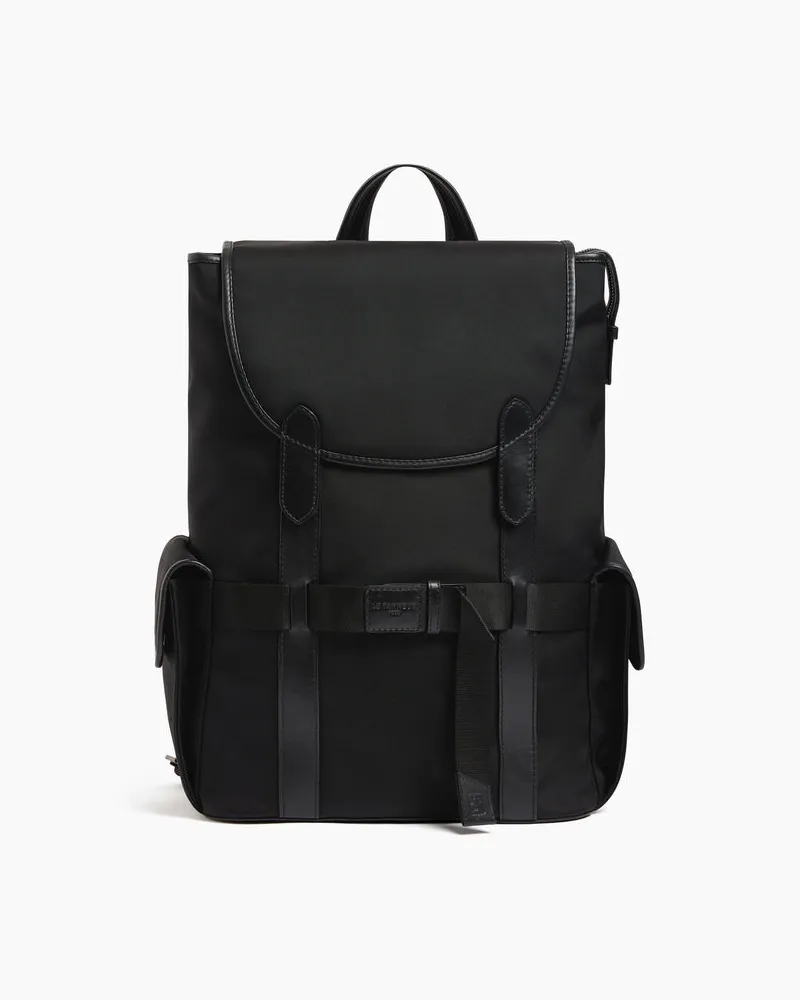 Le Tanneur Rucksack Noah aus Nylontuch mit Klappe Black