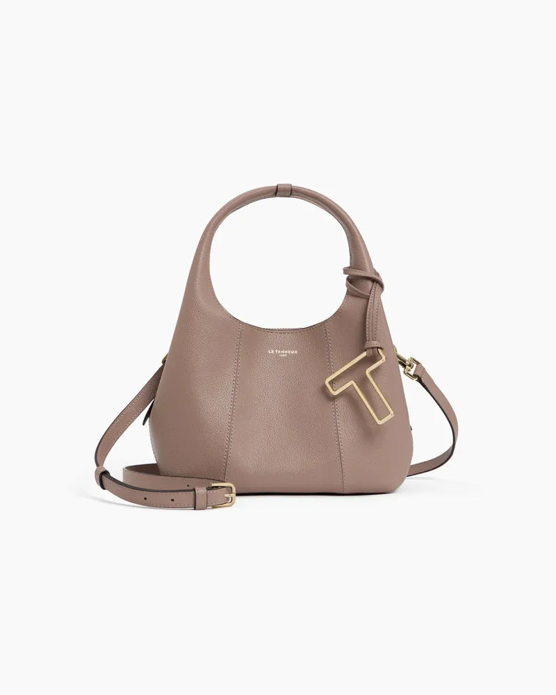 Le Tanneur Kleine Handtasche Juliette aus genarbtem Leder Gray
