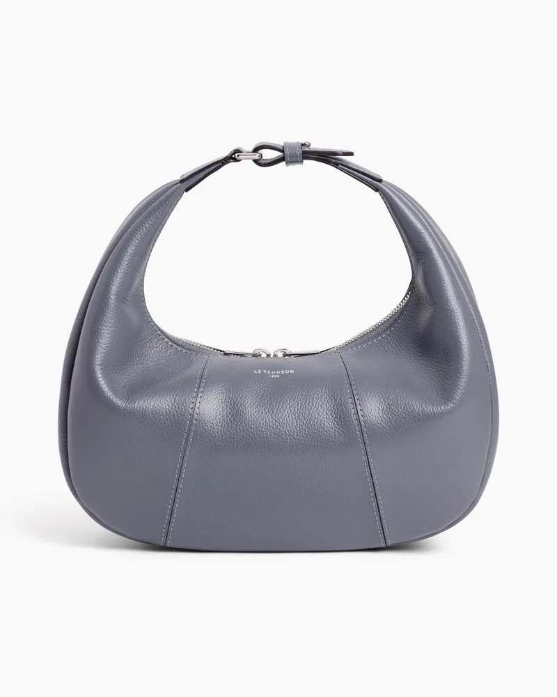 Le Tanneur Kleine Hobo-Tasche Juliette aus genarbtem Leder Stahlblau