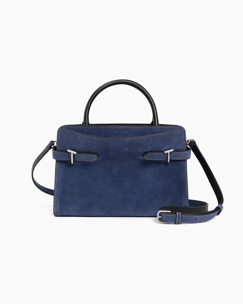 Le Tanneur Mittelgroße Handtasche Emie aus Wildleder in Denim-Optik Black