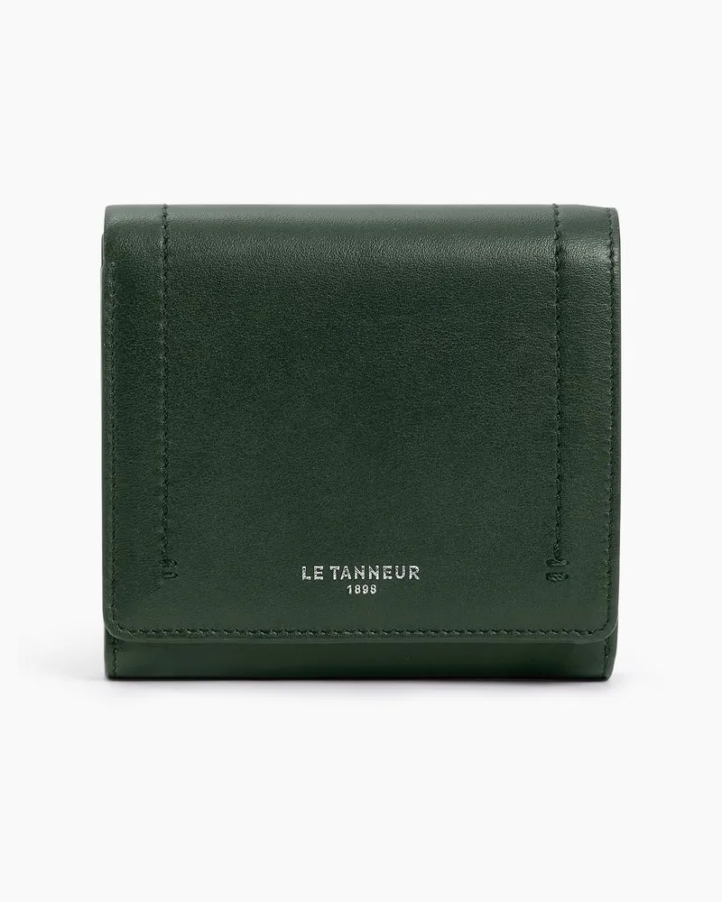 Le Tanneur Kleine Brieftasche mit Klappe Louison aus Glattleder Grün