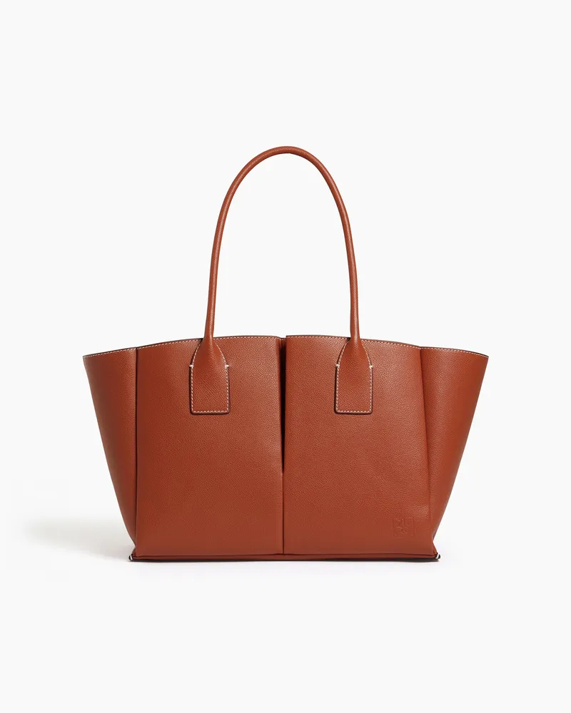 Le Tanneur Großer Shopper Elena aus genarbtem Leder Brown