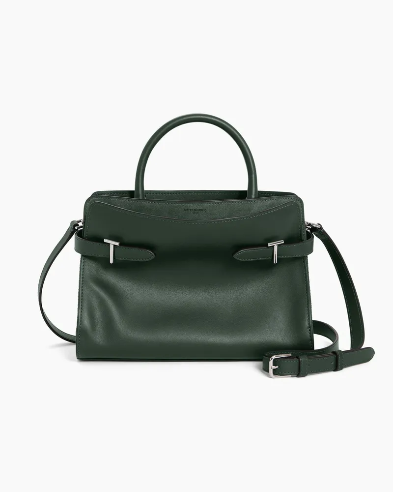Le Tanneur Mittelgroße Handtasche Emie aus Glatt-und Veloursleder Grün