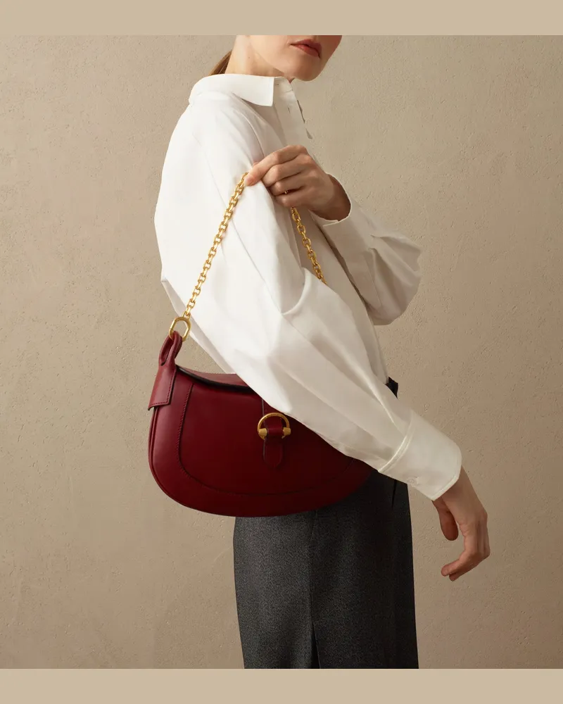 Le Tanneur Kleine Umhängetasche Pia aus Glattleder Red