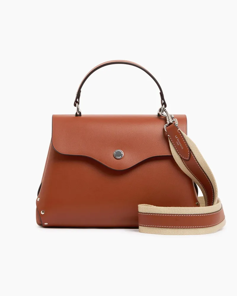 Le Tanneur Kleine Handtasche Sans Couture aus Glattleder Mahagonibraun