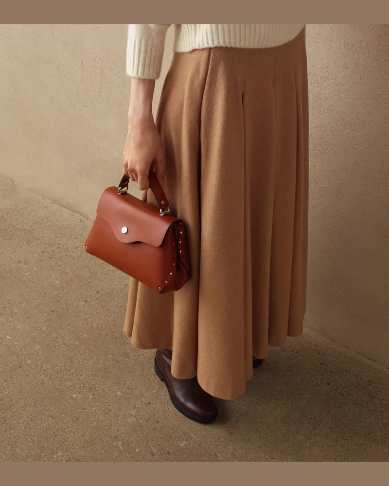 Le Tanneur Kleine Handtasche Sans Couture aus Glattleder Brown