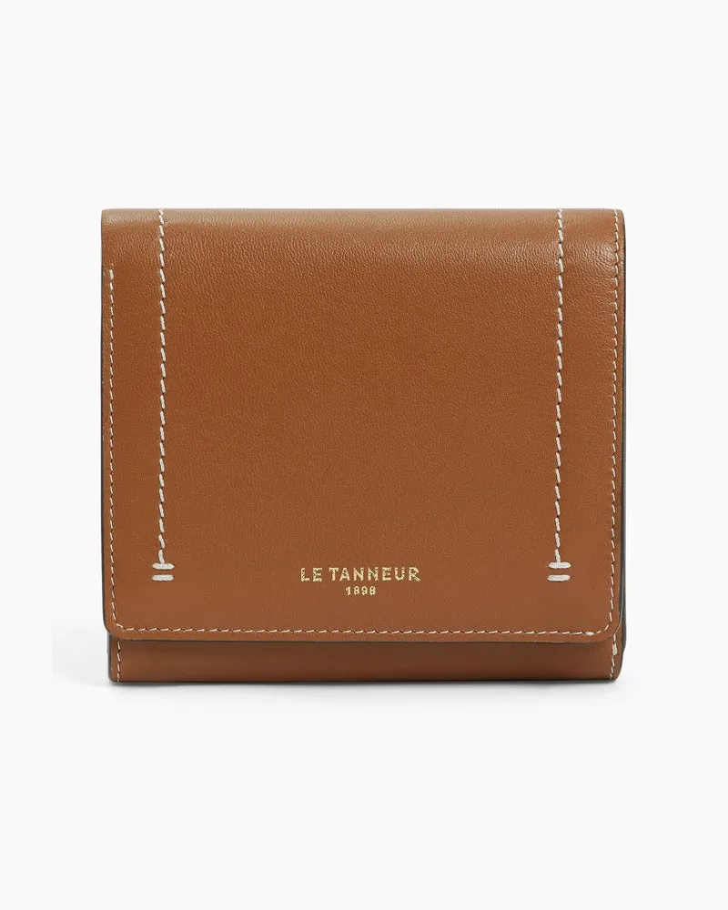 Le Tanneur Kleine Brieftasche mit Klappe Louison aus Glattleder Tan