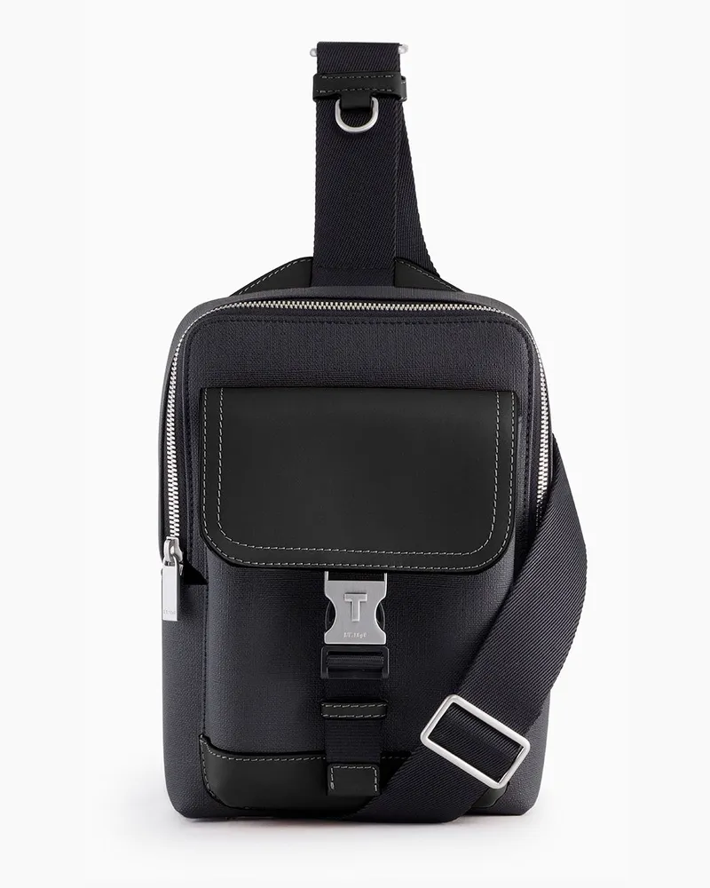 Le Tanneur Slingtasche Maurice aus beschichtetem Canvas Black
