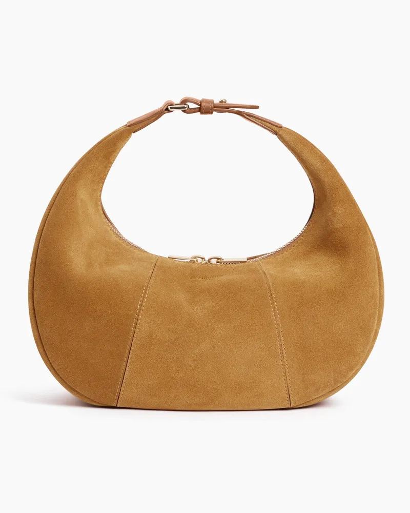 Le Tanneur Kleine Hobo-Tasche Juliette aus Velours-Spaltleder Tan