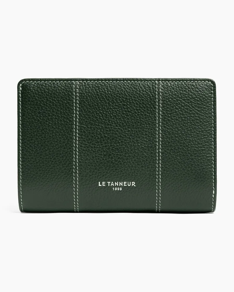 Le Tanneur Mittelgroße Brieftasche Marguerite aus genarbtem Leder Grün