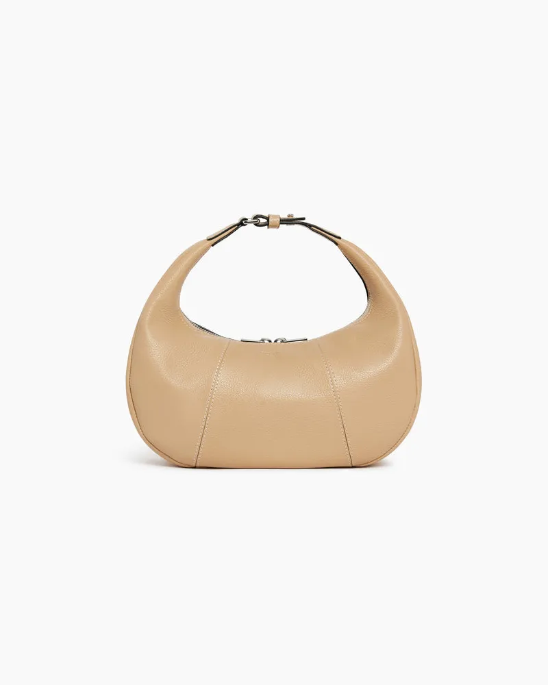 Le Tanneur Kleine Hobo-Tasche Juliette aus genarbtem Leder Beige