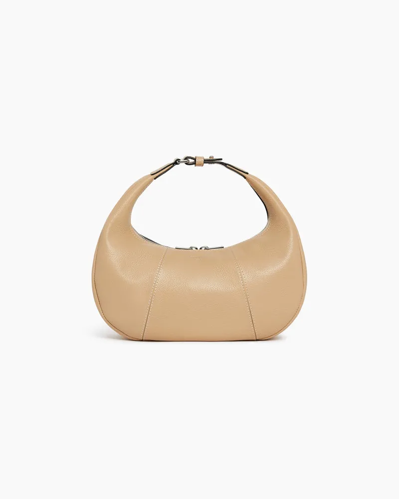 Le Tanneur Kleine Hobo-Tasche Juliette aus genarbtem Leder Beige