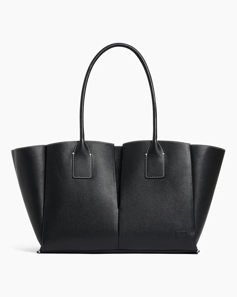 Le Tanneur Großer Shopper Elena aus genarbtem Leder Black