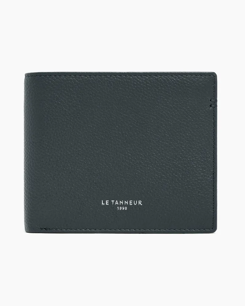 Le Tanneur Bifold-Brieftasche mit Klappe Lucien aus genarbtem Leder Dämmerungsblau