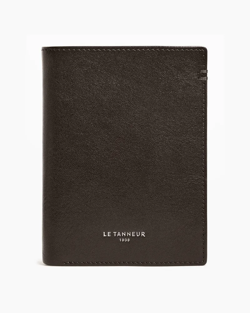 Le Tanneur Brieftasche im Hochformat mit Reißverschluss Lucien aus geöltem Leder Brauner