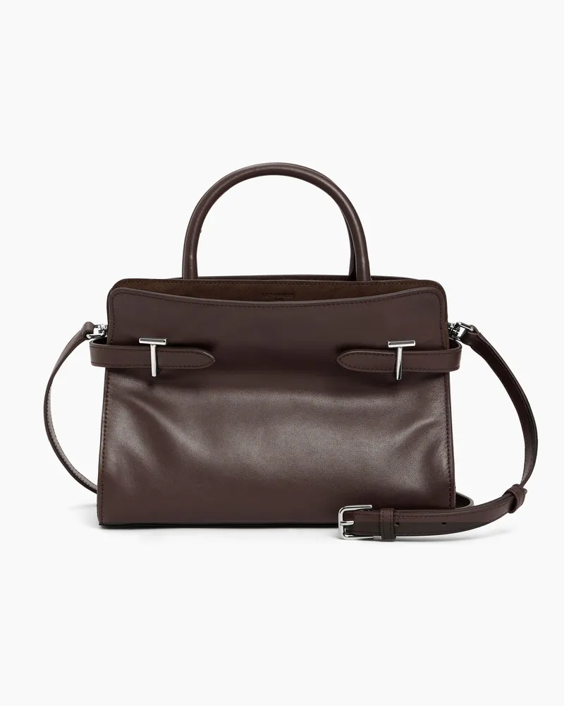 Le Tanneur Mittelgroße Handtasche Emie aus Glatt-und Veloursleder Braun
